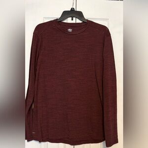 Athletic Works Long-Sleeve Crew Shirt in Maroon